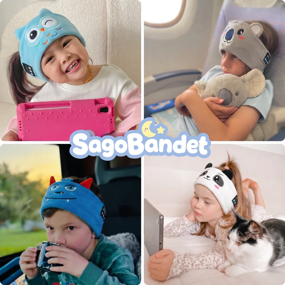 SagoBandet - Mjuka hörlurar för sagor, musik & lugna stunder